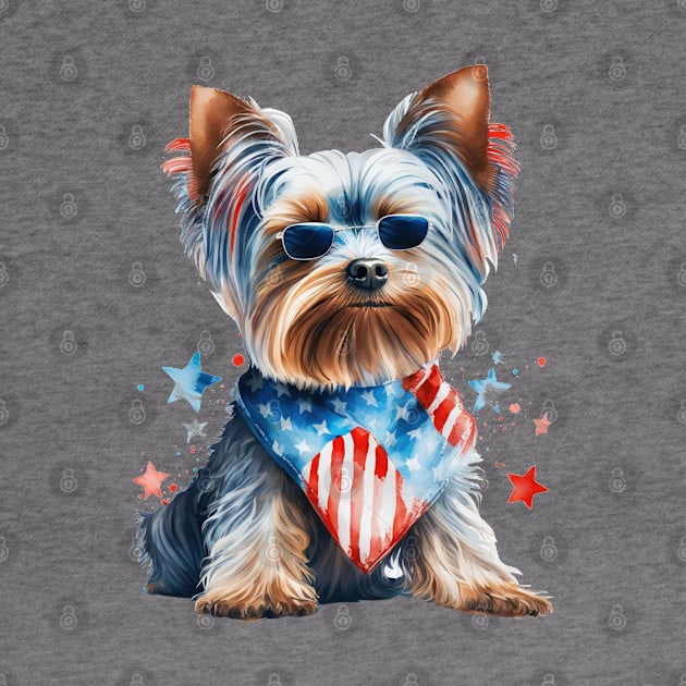 4th of July Yorkshire Terrier #3 by Chromatic Fusion Studio